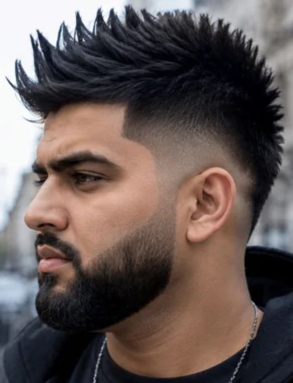 Burst Fade with Spiky Hair