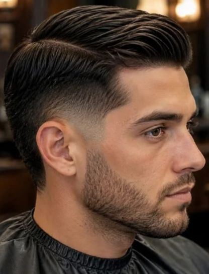 Classic Burst Fade Comb Over
