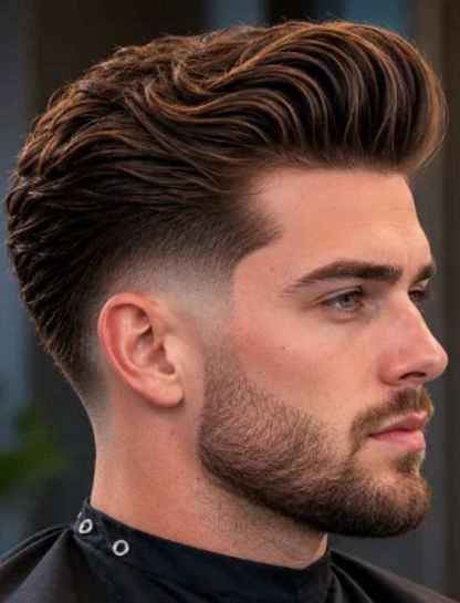 Classic Burst Fade Pompadour