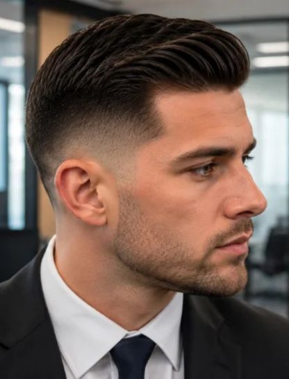 Comb Over Low Burst Fade