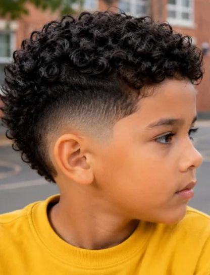 Curly Burst Fade for Kids