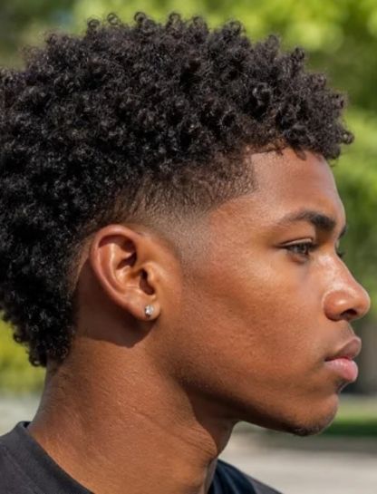 Curly Low Burst Fade