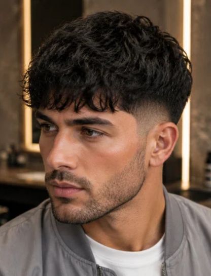 French Crop Wavy Burst Fade