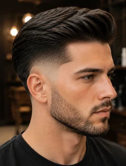 High Burst Fade Comb Over