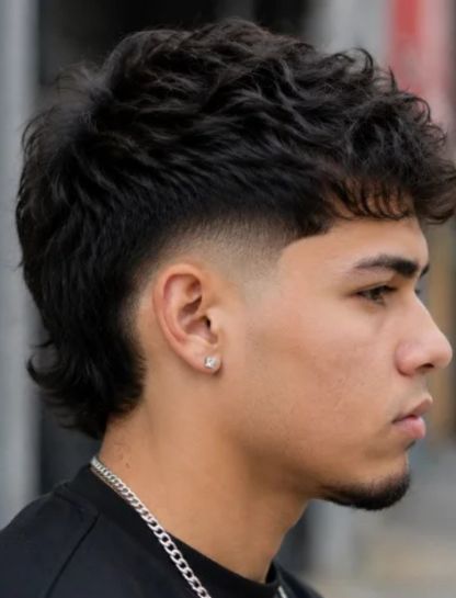 Low Burst Fade Mullet