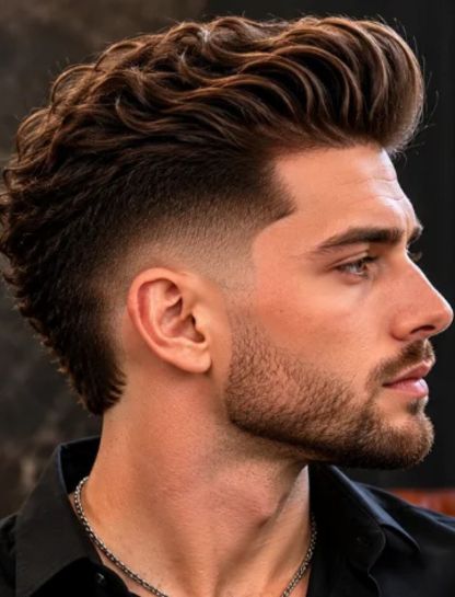 Low Burst Fade Pompadour