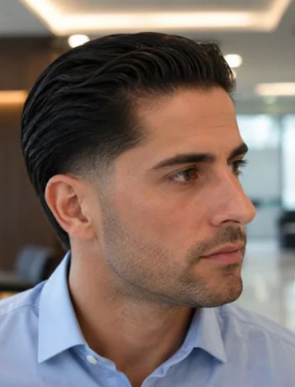 Low Burst Fade Slick Back