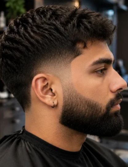 Low Burst Fade with Beard