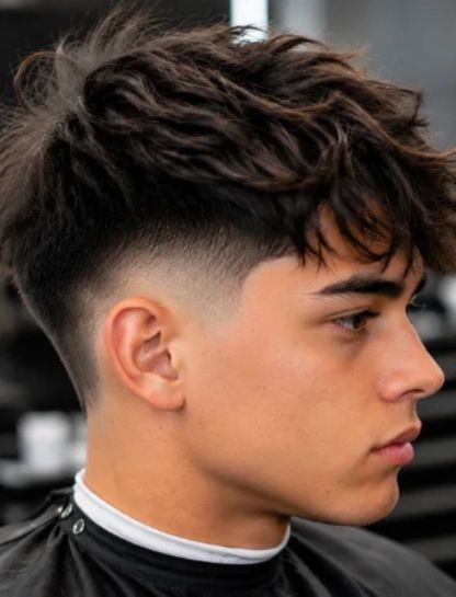 Messy Mid Burst Fade