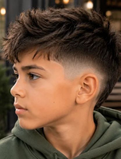 Messy Top Burst Fade
