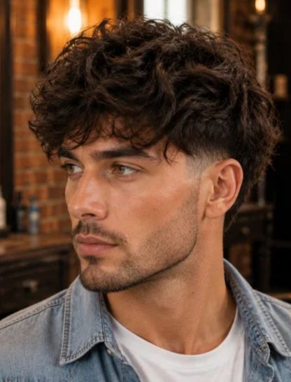 Messy Wavy Burst Fade