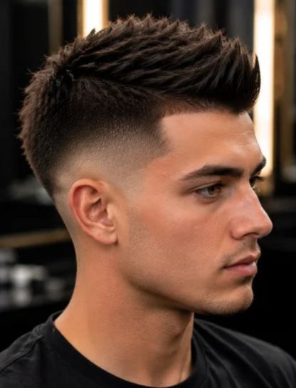 Mid Burst Fade Faux Hawk