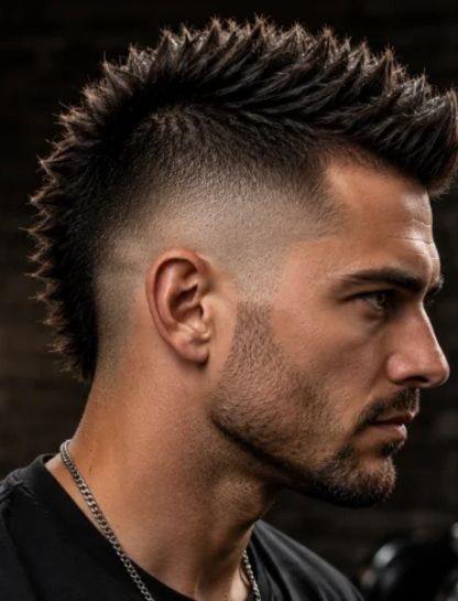 Mid Burst Fade Mohawk