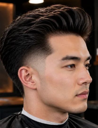Mid Burst Fade Pompadour