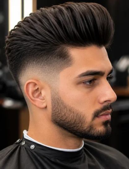 Mid Burst Fade Pompadour