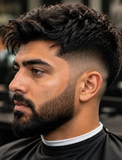Mid Burst Fade with Beard