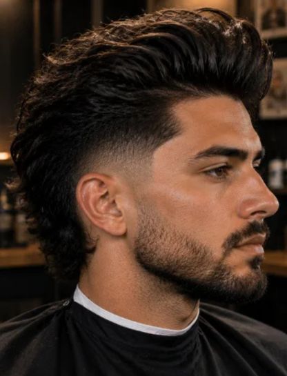 Modern Burst Fade Pompadour