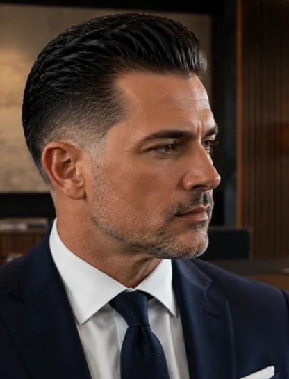 Professional Executive Slick Back Fade