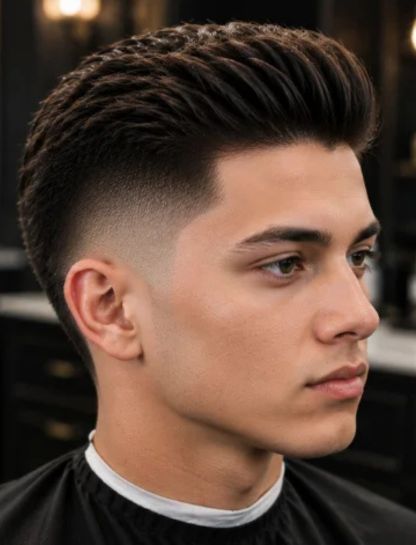 Short Burst Fade Pompadour