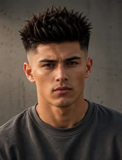 Spiky Burst Fade for Thick Hair