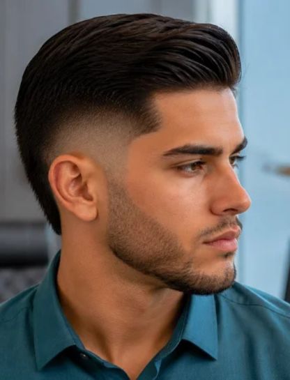 Straight Burst Fade Comb Over