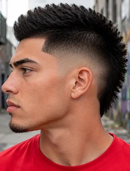Straight Burst Fade Mohawk