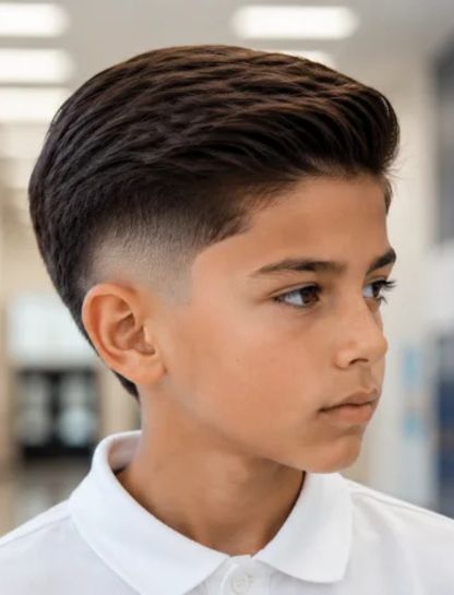 Straight Hair Burst Fade