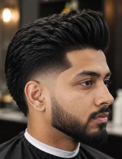 Taper Burst Fade Pompadour
