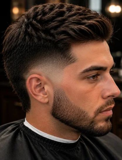 Textured Burst Fade Comb Over