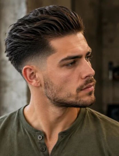 Textured Burst Fade Slick Back