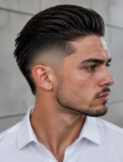 Undercut Slick Back Burst Fade