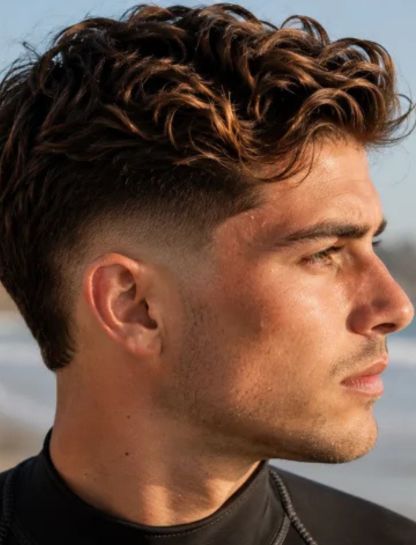 Wavy Hair Low Burst Fade